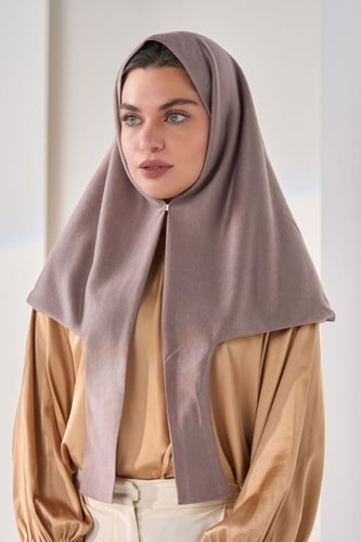 طرحة ثابتة ربط غير سترتش- بيج غامق