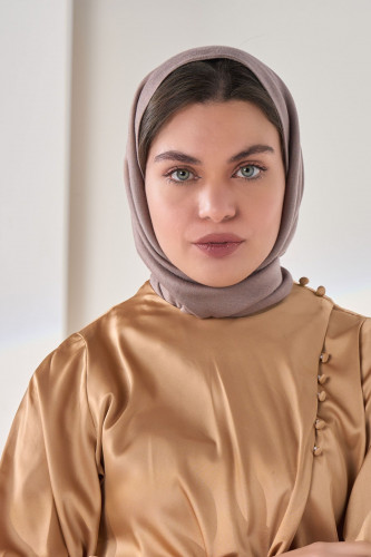 طرحة ثابتة ربط غير سترتش- بيج غامق