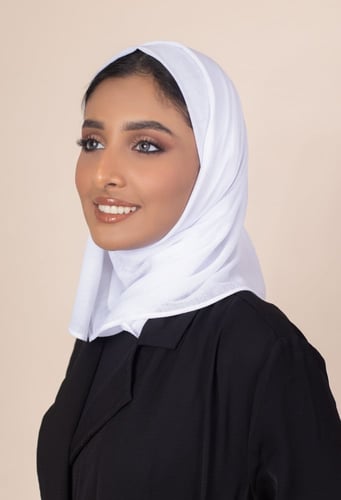 حجاب شاش تركي ميني | أبيض