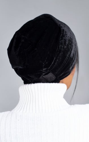 توربان لزق قطعتين مخمل - اسود