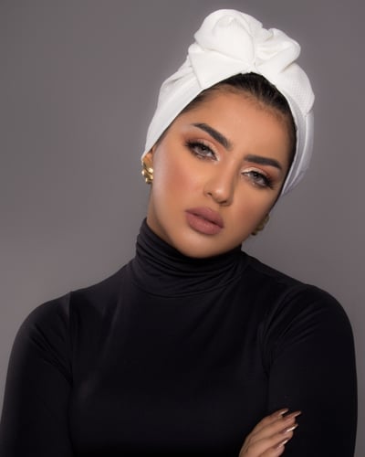 توربان قطني قابل للتعديل-أبيض