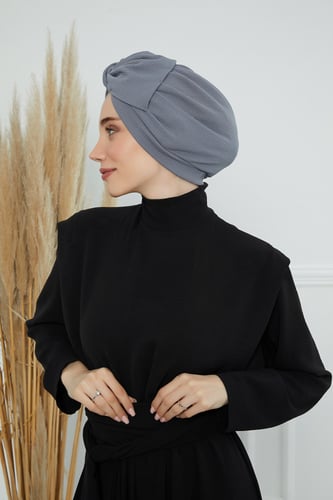 توربان قطني قابل للتعديل-رمادي فاتح