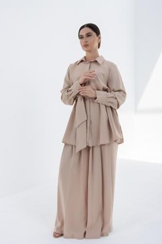 طقم بدلة حجاب - بيج