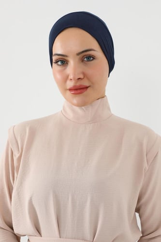 قبعة تحت الحجاب شفافة من الخلف - كحلي