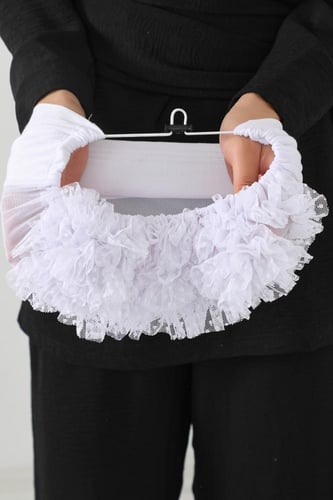 قبعه بف تحت الحجاب مع سيلكون مانع للإنزلاق - ابيض