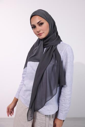 طرحة شيفون مبطنه للعباية-رمادي