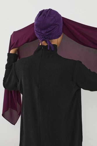 حجاب شيفون بمغناطيس وقبعة بالوسط