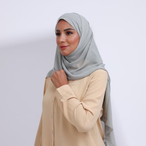 طرحة ميني شيفون ربع مبطن من الأمام