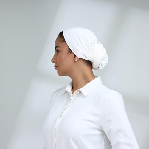 توربان لف خفيف مع ذيل طويل - اوف وايت