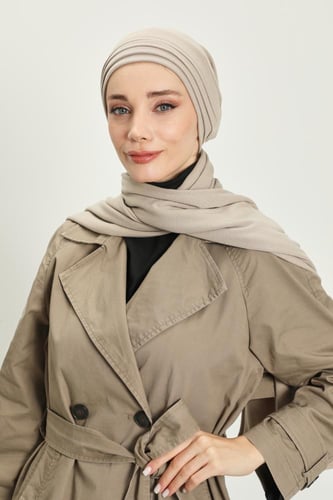 توربان شتوي قطني ثقيل مع سكارف