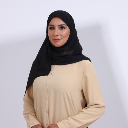 طرحة ميني شيفون ربع مبطن من الامام