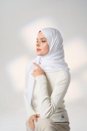 حجاب ميني غير سترتش ابيض