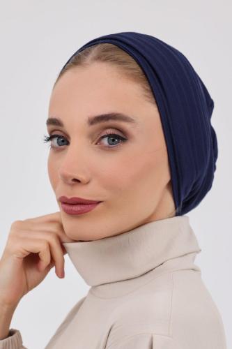 توربان قطعتين دبل سترتش كحلي - ربط
