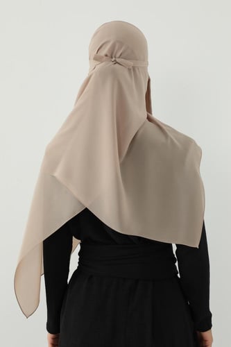 طقم طرحة ولثام ربط-بيج