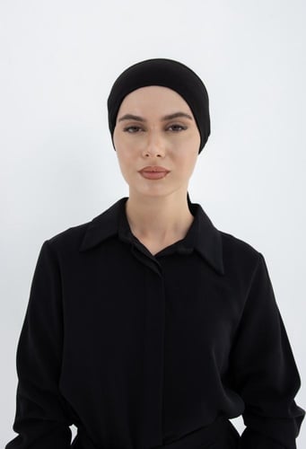 قبعة تحت الحجاب قطنية -أسود