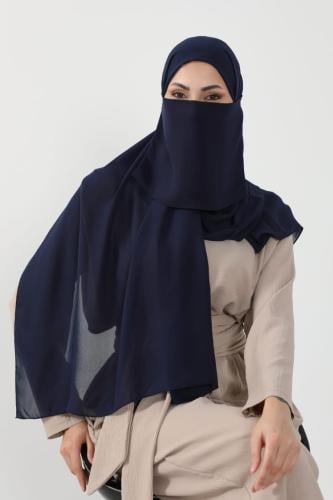 طقم طرحة ولثام-كحلي