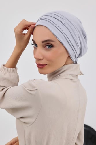 توربان قطعتين قطن ايطالي - ربط-رمادي