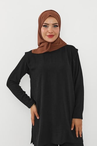 حجاب شيفون بمغناطيس وقبعة جانبي-بني