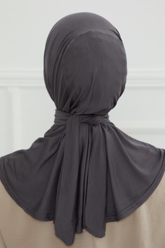 طرحة دبل سترتش ربط من الخلف - رمادي