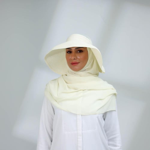 طقم نصف قبعة مع طرحة صيفية