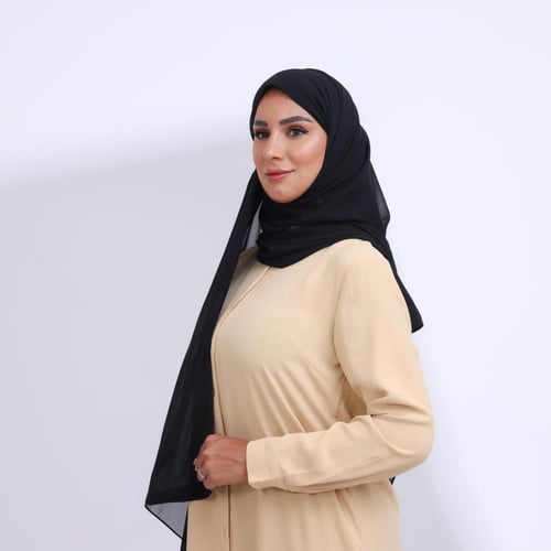 طرحة ميني شيفون ربع مبطن من الامام ميني