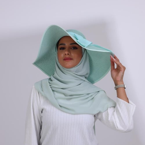 طقم قبعة كاملة مع طرحة صيفية