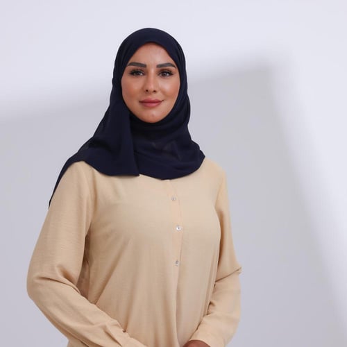 طرحة ميني شيفون ربع مبطن من الأمام