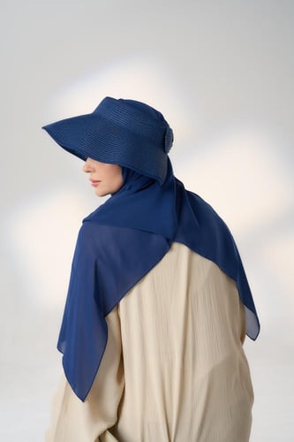 طقم نصف قبعة مع طرحة صيفية-كحلي