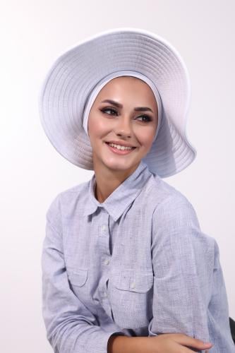 حجاب الشاطئ مع توربان-ابيض