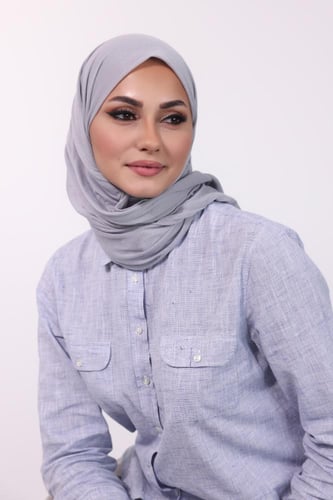 طرحة مخيطة جاهزة - رمادي