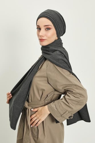 توربان شتوي قطني ثقيل مع سكارف