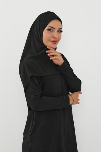 حجاب شيفون بمغناطيس وقبعة جانبية على الجهة اليسرى-...