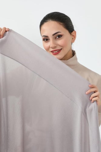 طرحة كرنشي مخيطة-رمادي