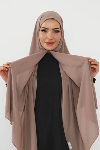 حجاب شيفون بمغناطيس وقبعة بالوسط