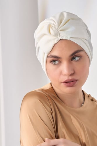 توربان قطني قابل للتعديل-أبيض