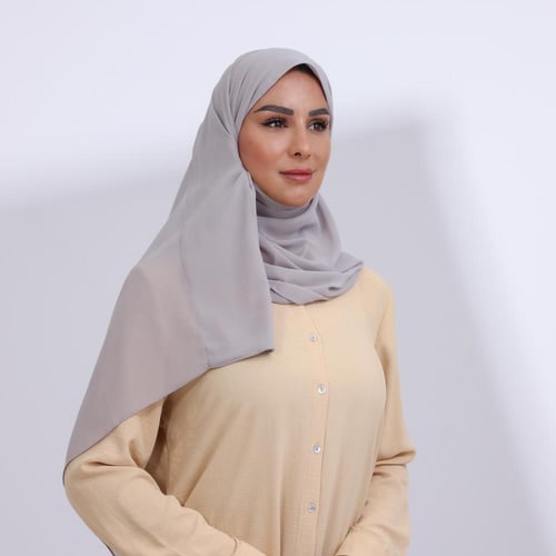 طرحة ميني شيفون ربع مبطن من الامام ميني