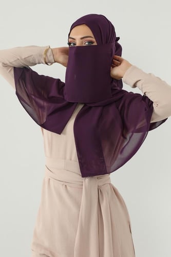 طقم طرحة ولثام ربط