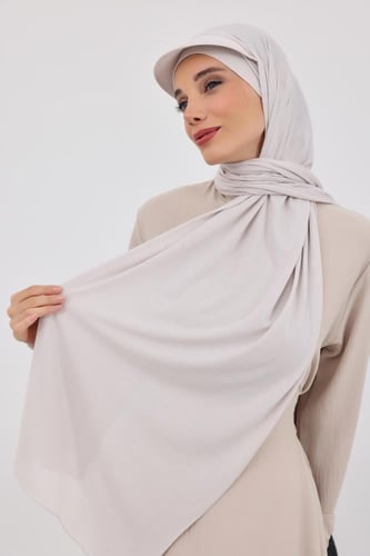 طرحة قطنية مع كاب- بيج فاتح