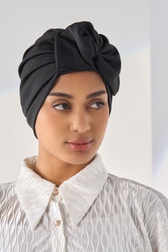 توربان قطني قابل للتعديل-أسود