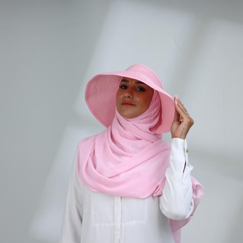 طقم نصف قبعة مع طرحة صيفية