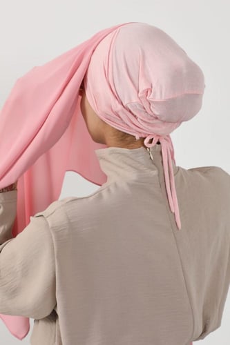 حجاب شيفون بمغناطيس وقبعة جانبي