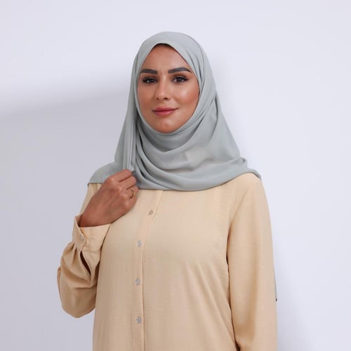 طرحة ميني شيفون ربع مبطن من الأمام