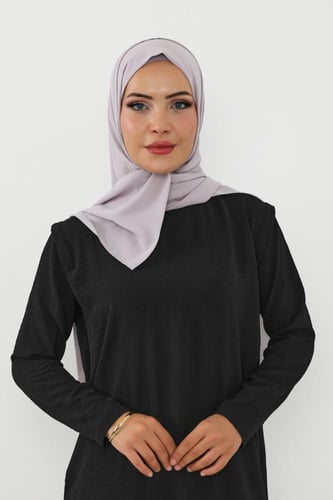 حجاب شيفون بمغناطيس وقبعة جانبي-رمادي