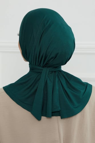 قبعة حجاب دبل سترتش ربط - أخضر