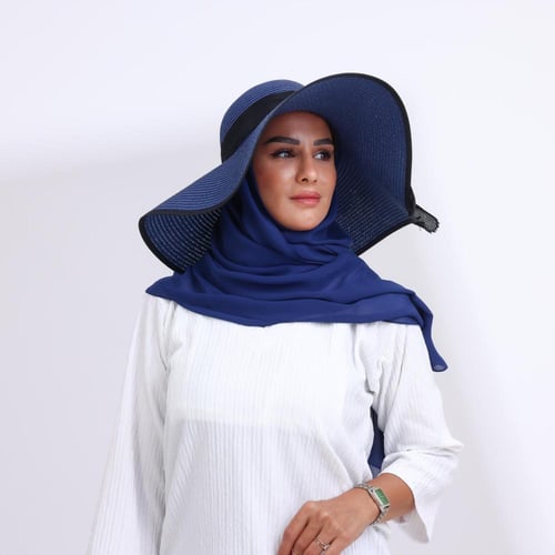 طقم قبعة كاملة مع طرحة صيفية-كحلي