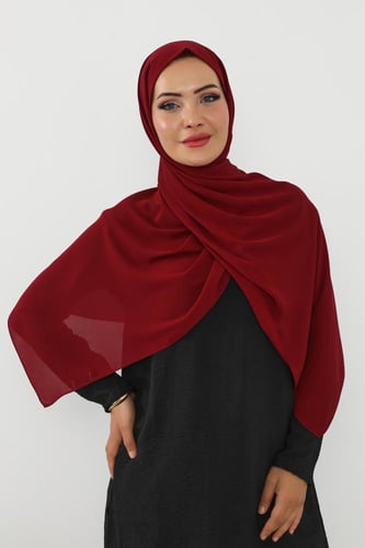 حجاب شيفون بمغناطيس وقبعة بالوسط