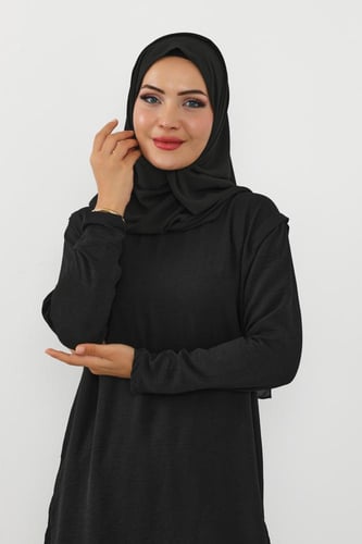 حجاب شيفون بمغناطيس وقبعة جانبية على الجهة اليمنى