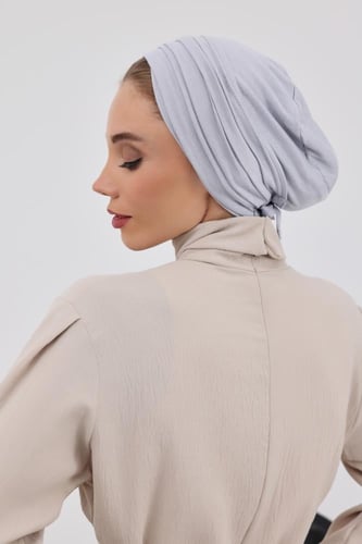 توربان قطعتين قطن ايطالي - ربط-رمادي