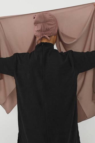 حجاب شيفون بمغناطيس وقبعة بالوسط