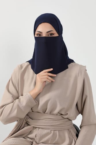 طقم طرحة ولثام-كحلي